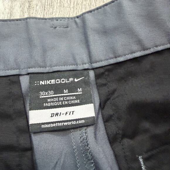 Nike Golf Dri-Fit Tech Pants Mens 30x30 Gray Flat Front Chino Golfing 472532-021 - Picture 3 of 10
